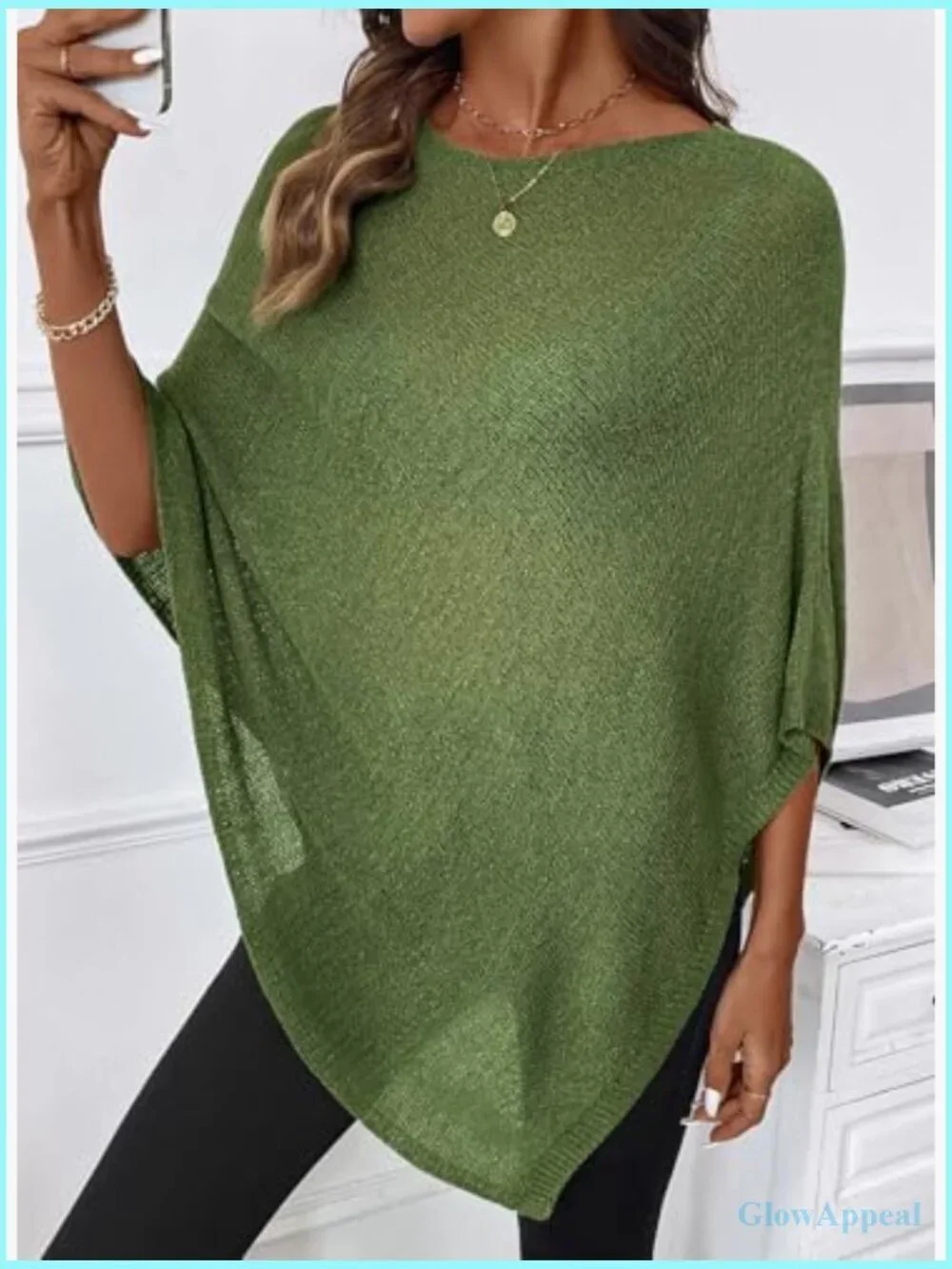 Sheer Knit Poncho Crochet Mesh Beach Cover Up Loose Fit Acrylic